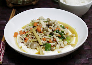 Đậu phụ non sốt nấm